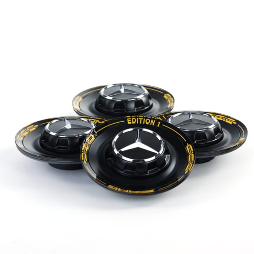 Coprimozzo AMG design chiusura centrale Edition 1 nero giallo Original Mercedes-AMG | A0004005700 9Z36-B