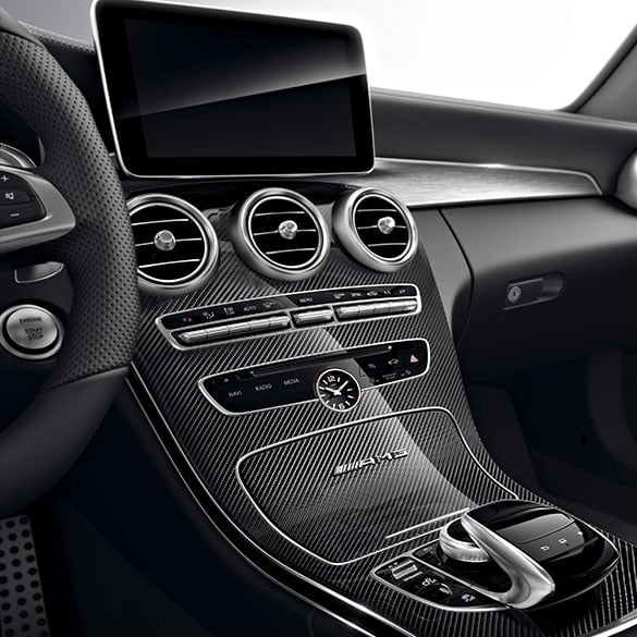 Center brackets Cover panel C-Class W205 carbon high gloss Genuine Mercedes-Benz  | A2056803801 Center brackets Cover panel C-Class W205 carbon high gloss Genuine Mercedes-Benz  | A2056803801