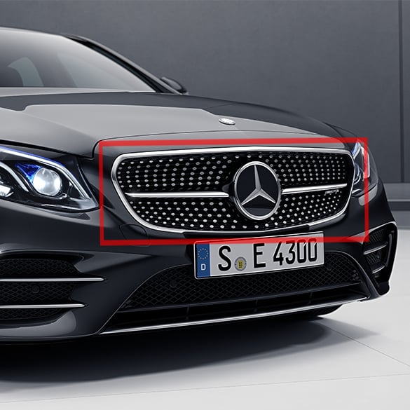 Kühlergrill Schwarz Carbon Glanz passend für Mercedes E Klasse