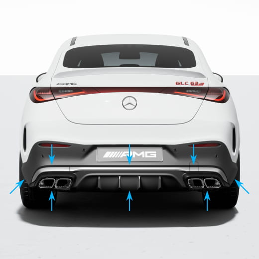 Diffuseur arrière 63 AMG GLC C254 Coupé avec embouts d'échappement AMG d'origine Mercedes-AMG | GLC-C254-Diffusor-K