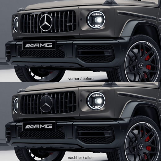 AMG Panamericana grille auto zwart-chroom G-Klasse W463A | O | 463A-63-Dark