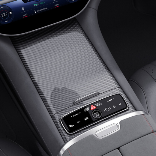 Elemento decorativo console centrale AMG carbon EQS V297 | EQS-AMG-Carbon-Mittelkonsole