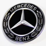 Embleem met ster motorkap Origineel Mercedes-Benz zwart glanzend