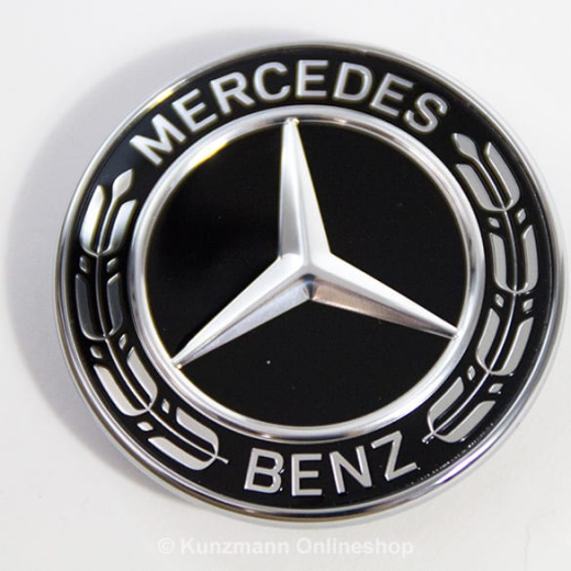 Emblema frontale con stella cofano nero lucido Originale Mercedes-Benz | Stern-Emblem-schwarz-3