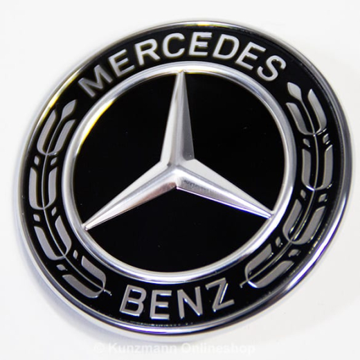 Emblema frontale con stella cofano nero lucido Originale Mercedes-Benz | Stern-Emblem-schwarz-3
