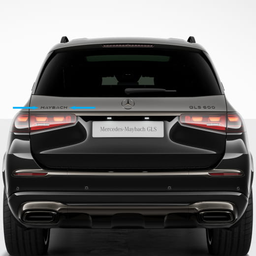 Texto Maybach Night Series negro cromo tapa del maletero GLS X167 | Maybach-Schriftzug-schwarz-167