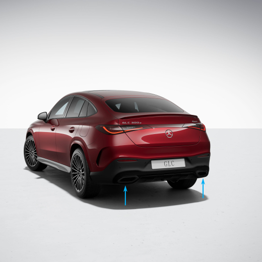 Embouts d'échappement pack nuit GLC Coupé C254 noir brillant original Mercedes-Benz | A25488583/8400-C254-schwarz