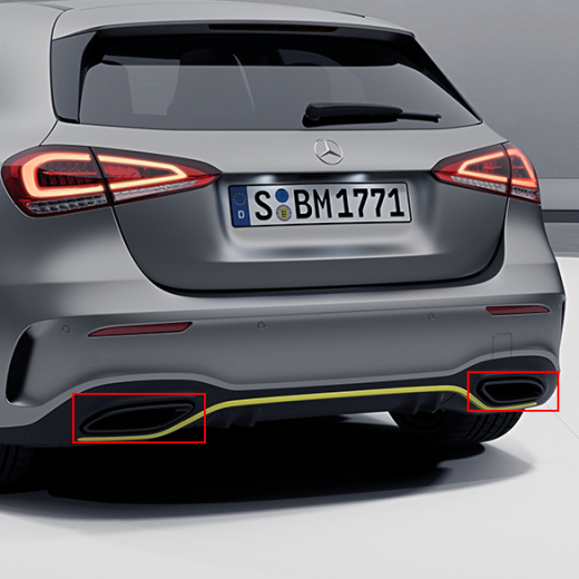 embouts d’échappement noirs Classe A W177 Edition One pièce d’origine Mercedes-Benz | W177-Edition-One-Auspuff