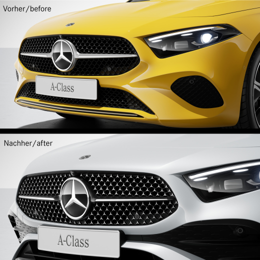 Parement de calandre noir pack Night Classe A W177 restylée original Mercedes-Benz | A1778889500
