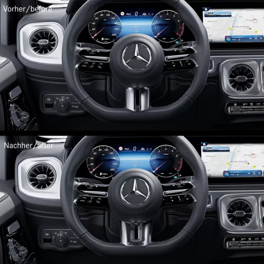 Cache volant AMG chromé Classe S Berline W223 facelift Original Mercedes-AMG | AMG-Lenkradblende-W223
