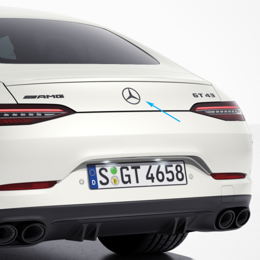 Estrella Mercedes negro cromo portón trasero AMG GT X290 | X290-Stern-schwarz