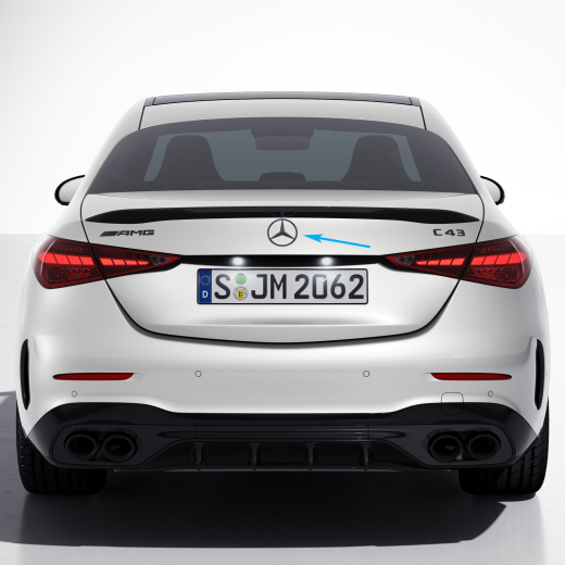 Étoile Mercedes chrome noir hayon Classe C W206 | Stern-schwarz-W206
