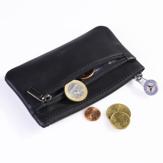 Porte-clés porte-monnaie noir cuir original Mercedes-Benz | B66058309