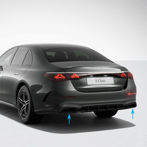 Exhaust tips AMG night package E-Class W214 sedan black glossy genuine Mercedes-Benz