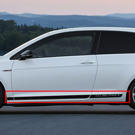 Kit de vinilo Clubsport Golf 7 VII GTI 3 puertas Negro original Volkswagen | Golf7-GTI-CS-Foliensatz-schwarz-3-tuerig