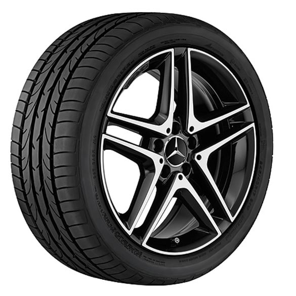 AMG 18-inch alloy wheel set 5-twin-spoke wheel black CLA W117 genuine Mercedes-Benz | A17640100007X23-Satz-AMG