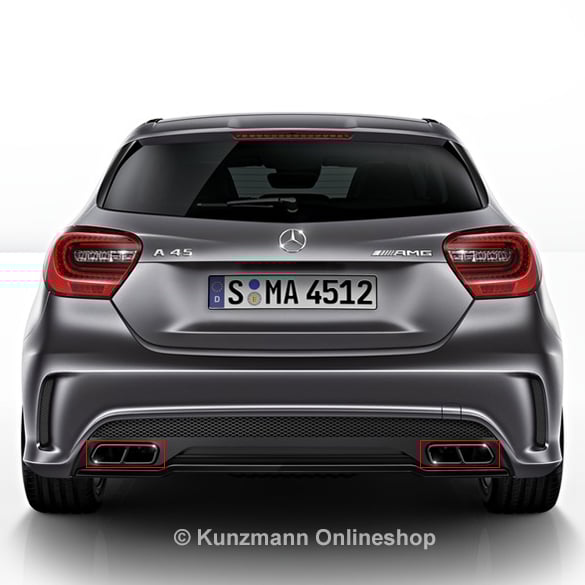 Auspuffblenden A45 AMG Performance | A-Klasse W176 | AMG Night-Paket | Original Mercedes-Benz | W176-AMG-Night-PF-Blenden