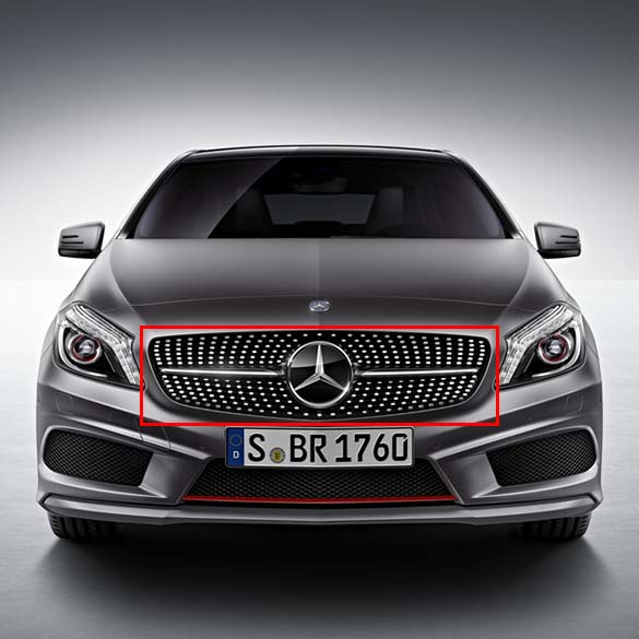 Diamant- grille auto nightpakket zwart A-Klasse W176 Original Mercedes-Benz