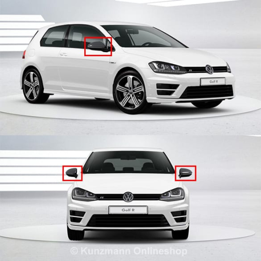 Cubiertas de retrovisor VW Golf 7 VII R de carbono Original Volkswagen | Golf7-carbon-Spiegel