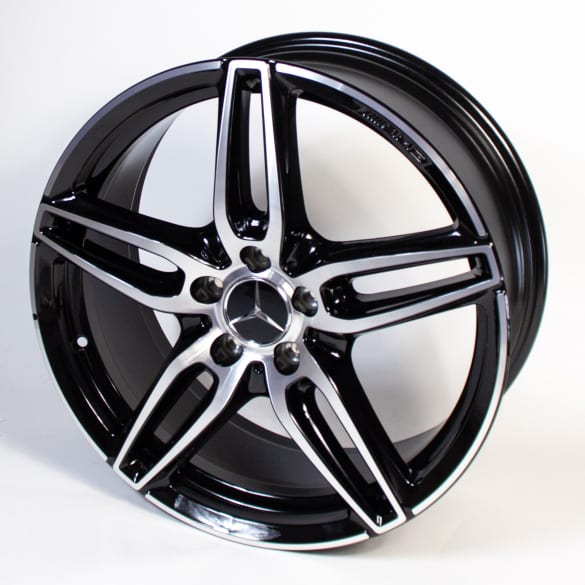 AMG 18 inch rim-set 5-twin-spoke design black A-Class W176 original Mercedes-Benz | A17640107007X23-Satz AMG 18 inch rim-set 5-twin-spoke design black A-Class W176 original Mercedes-Benz | A17640107007X23-Satz