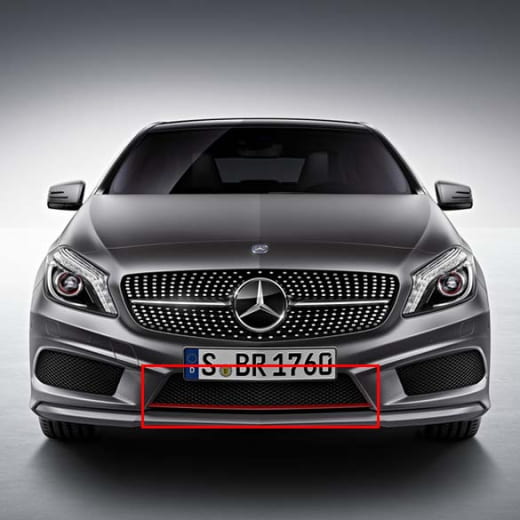 Parrilla original Mercedes-Benz | moldura roja | AMG Styling | W176 | W176-AMG-Gitter
