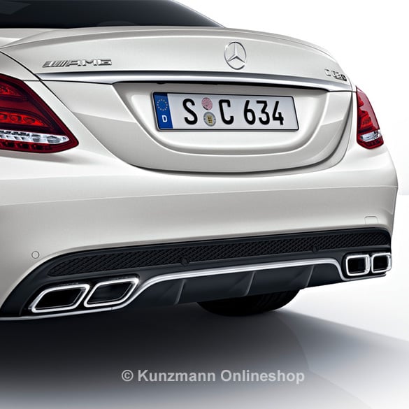 C 63 AMG Heckdiffusor & Auspuffblenden Chrom C-Klasse W205 Original Mercedes-Benz