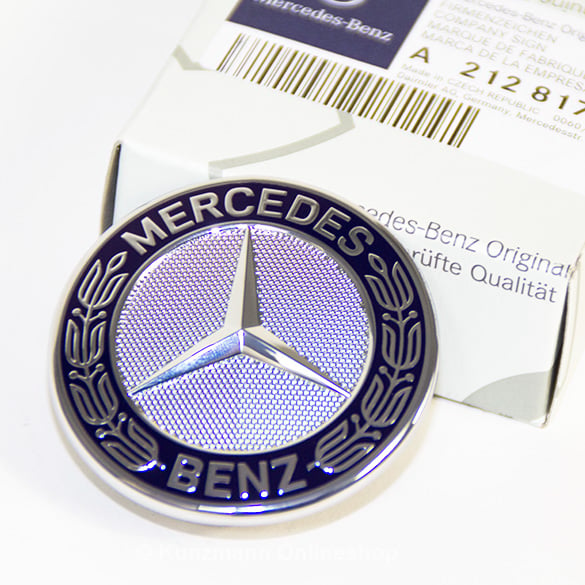 Emblem mit Stern Motorhaube Original Mercedes-Benz A2128170316 Blau