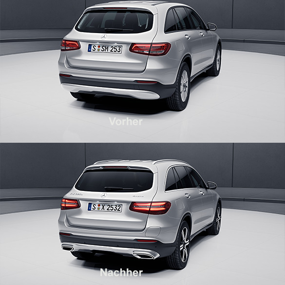 Exclusive Diffusor Mercedes-Benz GLC X253 / C253 Endrohrblenden Nachrüstung | 253-Diffusor-Endrohre Exclusive Diffusor Mercedes-Benz GLC X253 / C253 Endrohrblenden Nachrüstung | 253-Diffusor-Endrohre