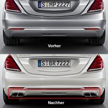 Heck Diffusor S-Klasse W222 sichtbare Endrohrblenden Original Mercedes-Benz | W222-Diffusor-Endrohr