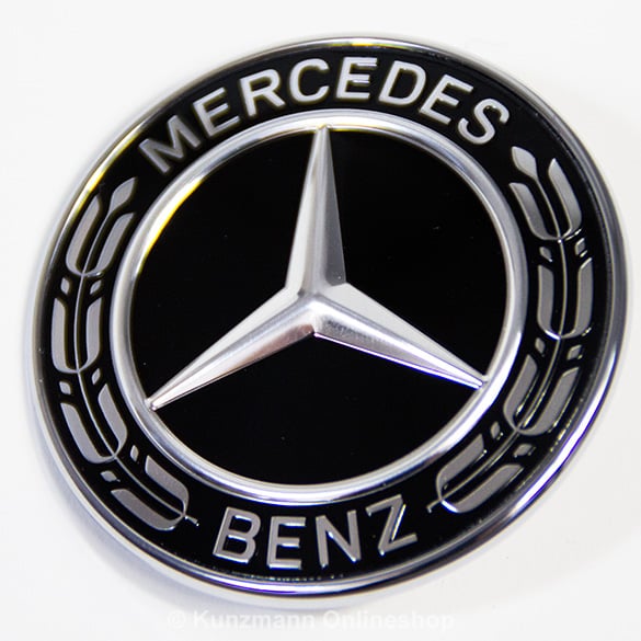 mercedes-Emblem und Motorhaube mit Kühlergrill Stockfotografie - Alamy