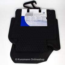 Touran Gummi Fußmatten Satz Original Volkswagen Premium Schwarz mit Touran Branding 1T1061500A 82V 4-teilig vorne und hinten | 1T1061500A 82V