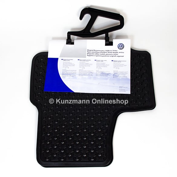 Genuine Volkswagen VW up! car rubber mats set rear black 2 pieces 