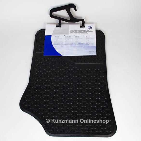 Genuine Volkswagen car rubber floor mats up! black set 2 pieces front | 1S1061501 041