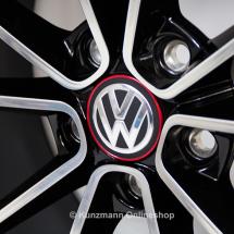 Radnabenabdeckung chrom & rot VW Golf 7 VII Original Volkswagen | 5G0601171BLYC-Satz