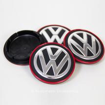 Radnabenabdeckung chrom & rot VW Golf 7 VII Original Volkswagen | 5G0601171BLYC-Satz