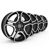 15 Zoll Felgen Satz Original smart 453 10-Speichen-Design schwarz glänzend