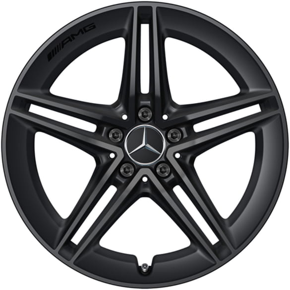 19 Zoll AMG Felgen Satz CLA 45 118 5-Doppelspeichen schwarz matt | A17740123007X35-118