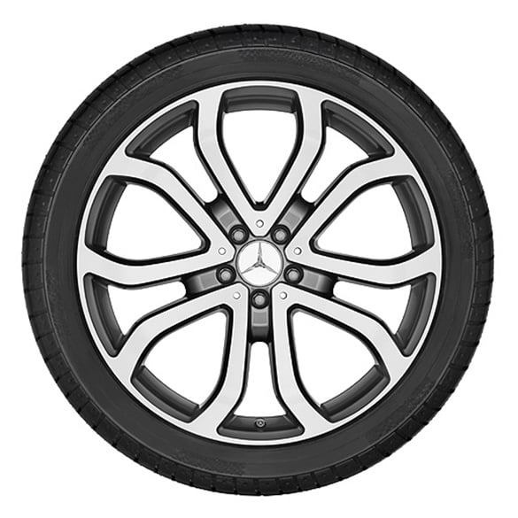 19 Zoll Felgensatz 5-Doppelspeichen-Rad GLE W166 Original Mercedes-Benz Himalaya grau | A16640111007X21-Satz