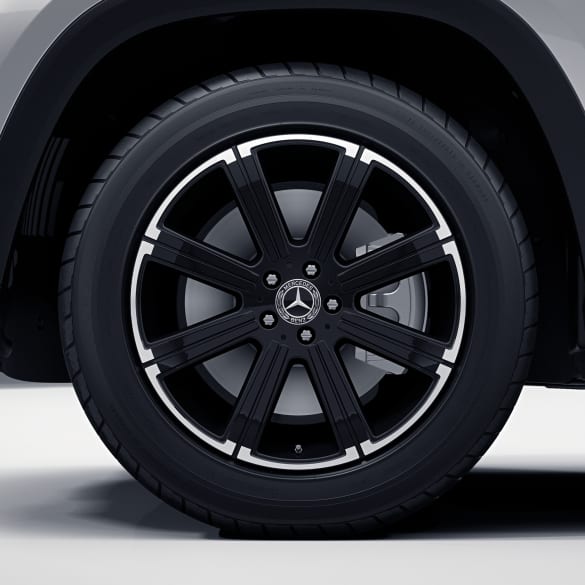 20 Zoll Felgen Satz GLS SUV X167 8-Speichen schwarz glanzgedreht Original Mercedes-Benz