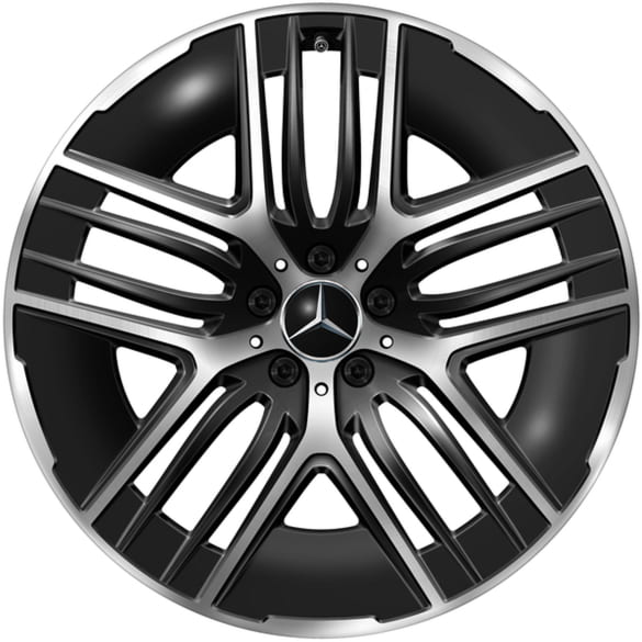 21 Zoll Felgen Satz EQE SUV X294 5-Y-Speichen Aero schwarz silber Original Mercedes-Benz