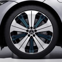 21 Zoll Felgen EQS V297 schwarz blau Original Mercedes-Benz | A2974011000 5X31-V297