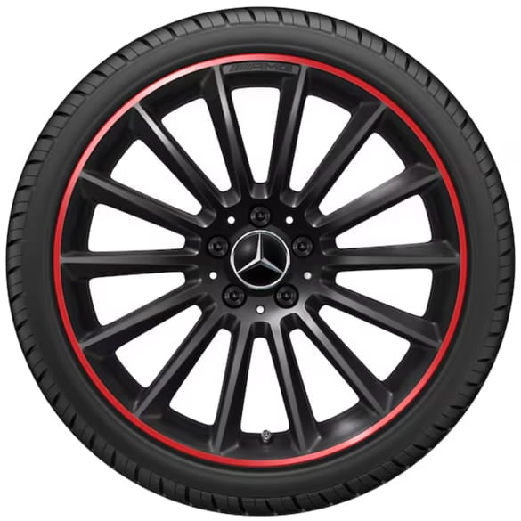 A 35 AMG 19 Zoll Felgen A-Klasse  V177 Vielspeichen schwarz rot | A1774011900 9Y31-V177