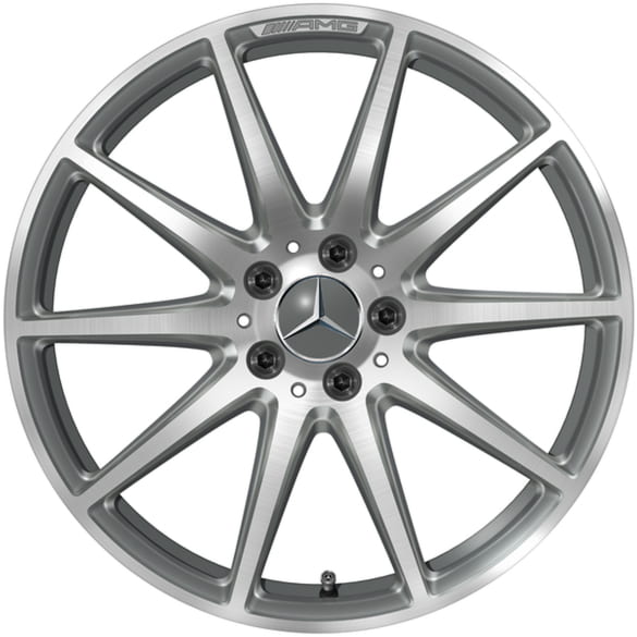 AMG 19 Zoll Felgen Satz SL 43 AMG R232 10-Speichen titangrau | A2324011700/-1800 7X21