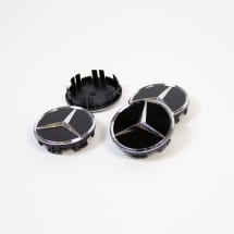 Mercedes-Benz Nabendeckel Satz schwarz glänzend Durchmesser 66,8mm | A0004003800 9040