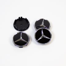 Mercedes-Benz Nabendeckel Satz schwarz glänzend Durchmesser 66,8mm | A0004003800 9040