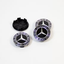 Mercedes-Benz Nabendeckel Satz Lorbeerkranz schwarz Durchmesser 66,8mm | A1674015900 9040