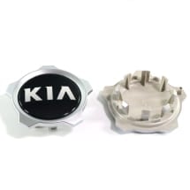 Nabendeckel Satz Schwarz glänzend mit silbernem Rand Original KIA | 52960J7550-Set