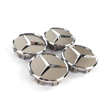 Nabendeckel Satz techgold mit Chromstern Original Mercedes-Benz 66,8 mm | A0004003800 1190-B