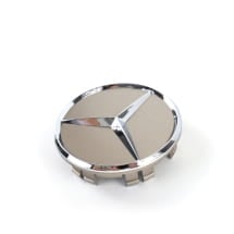 Nabendeckel Satz techgold mit Chromstern Original Mercedes-Benz 66,8 mm | A0004003800 1190-B