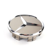 Nabendeckel Satz techgold mit Chromstern Original Mercedes-Benz 66,8 mm | A0004003800 1190-B